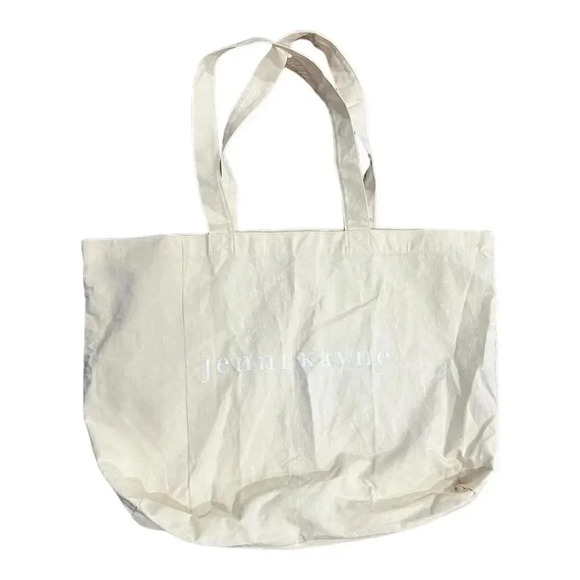 Jenni Kayne Neutral Beige Large Canvas Tote Bag - Picture 1 of 5